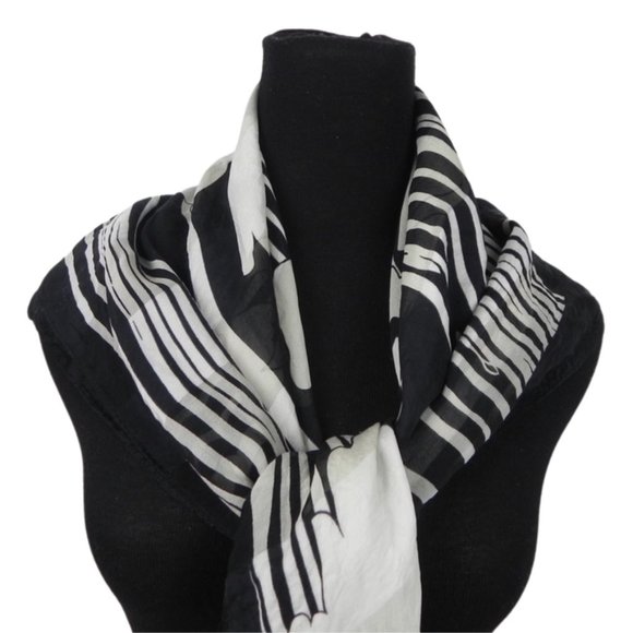 100% Silk Sheer Scarf Vintage - Picture 2 of 7